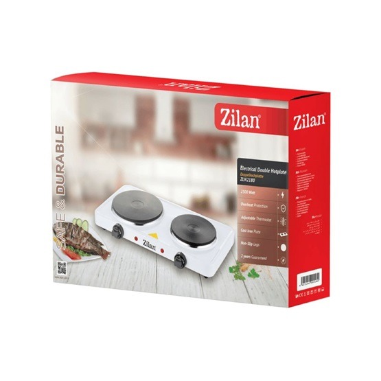 Zilan ZLN2180 2 személyes elektromos főzőlap - 15,5/18,5cm - 2500W - fehér - Bemutató darab - Image 3