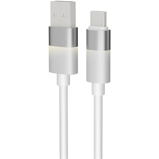 AVAX CB313 GLOWY 18W USB-A - USB-C gyorstöltő kábel, fehér - 2m - Image 3