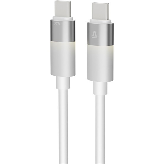 AVAX CB317 GLOWY 60W USB-C gyorstöltő kábel, fehér - 2m