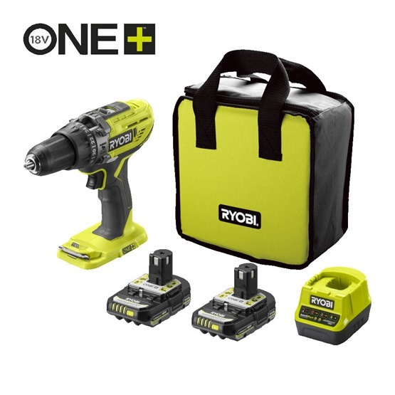 Ryobi 18V One Plus™ nagyteljesítményű ütvefúró-csavarozó, 2 x 2,0 Ah akku, RC18-120 töltő, táska - R18PD3-220S