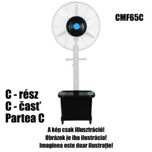 HOME CMF65C párásító ventilátor motor, víztartály, párásító tárcsa, vízpumpa, talp, kerekek