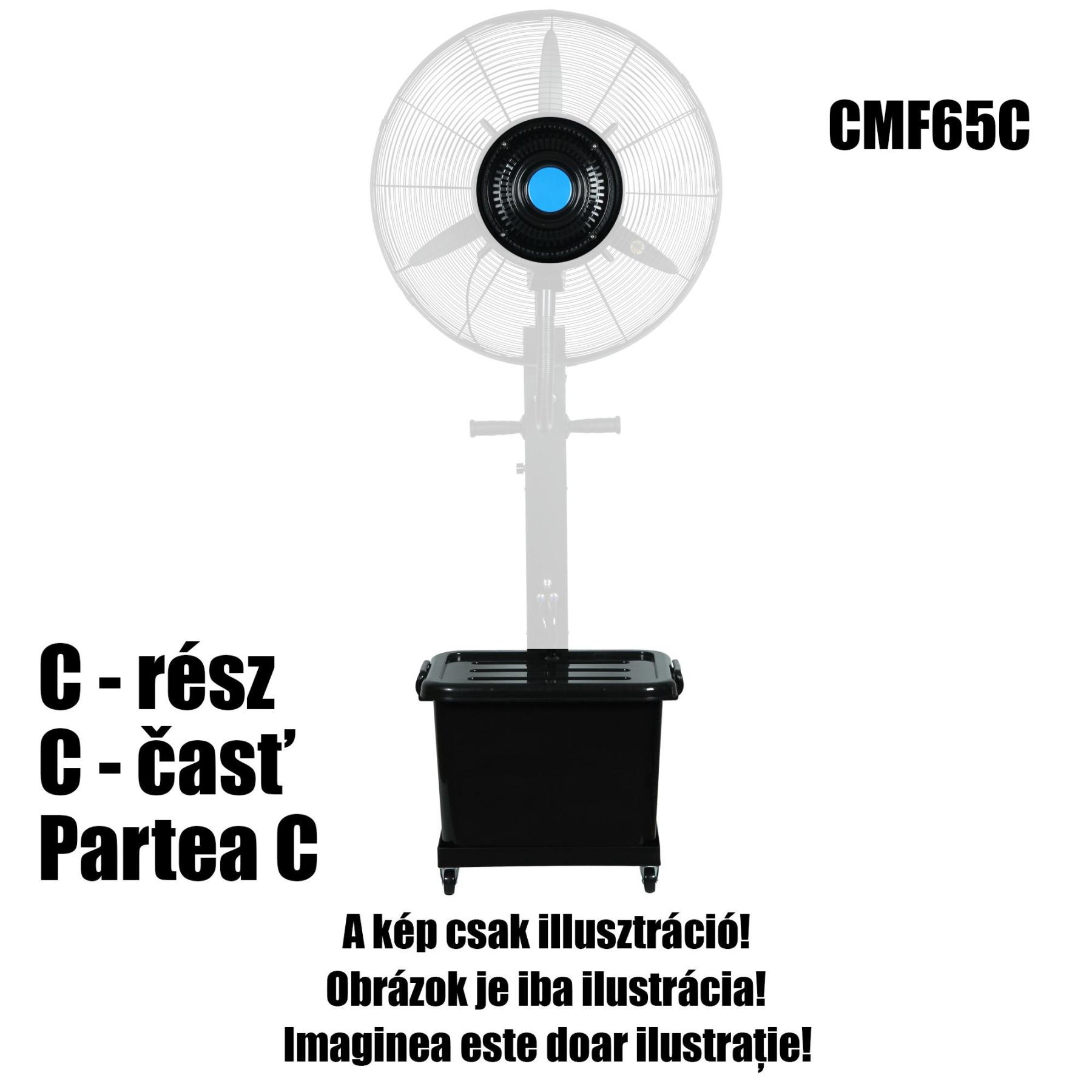 HOME CMF65C párásító ventilátor motor, víztartály, párásító tárcsa, vízpumpa, talp, kerekek