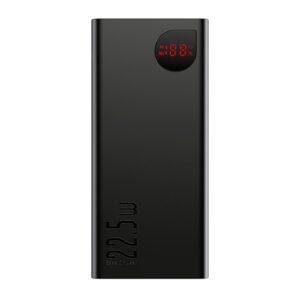 Baseus Adaman Metal gyorstöltő powerbank 20000 mAh, 22.5W, fekete + 3A USB Type-C, 30cm kábel