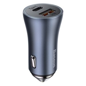 Baseus Golden Contactor Pro autós gyorstöltő 40W, USB Type-A + USB Type-C, szürke