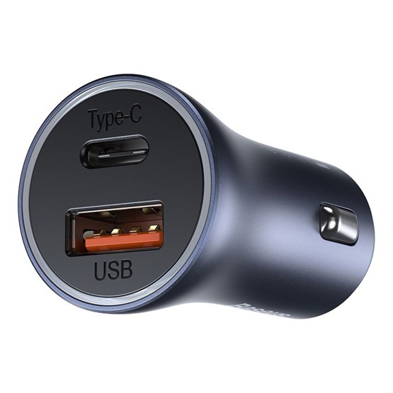 Baseus Golden Contactor Pro autós gyorstöltő 40W, USB Type-A + USB Type-C, szürke - Image 2