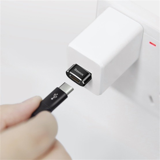 Baseus Mini USB Type-C – USB Type-A átalakító adapter, fekete - Image 3
