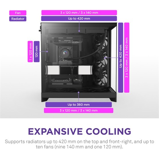 NZXT Midi - H9 Flow (2025) - Matt fekete - CM-H92FB-01 - Image 2