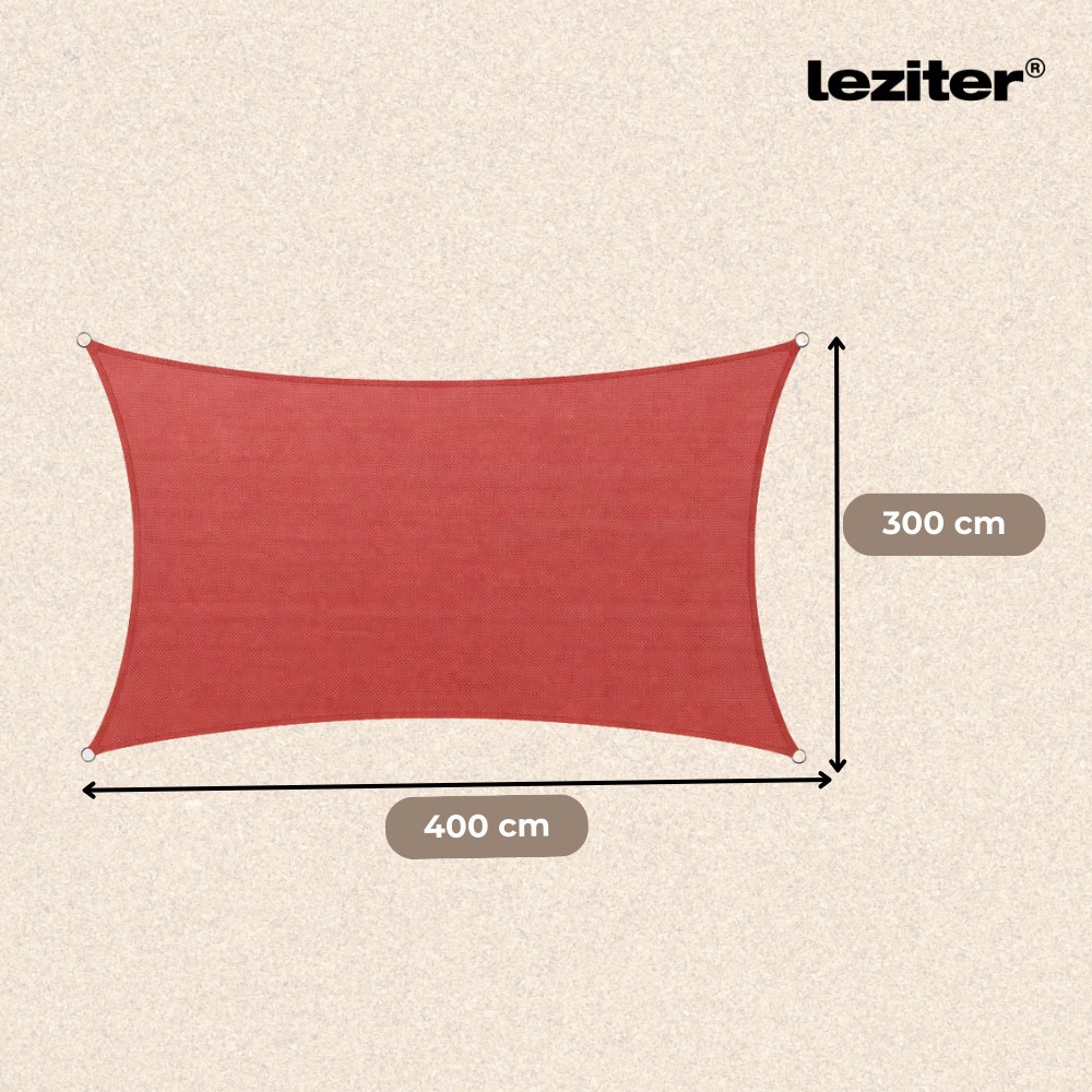 Rana napvitorla négyszög alakú 3x4 m piros - Image 3