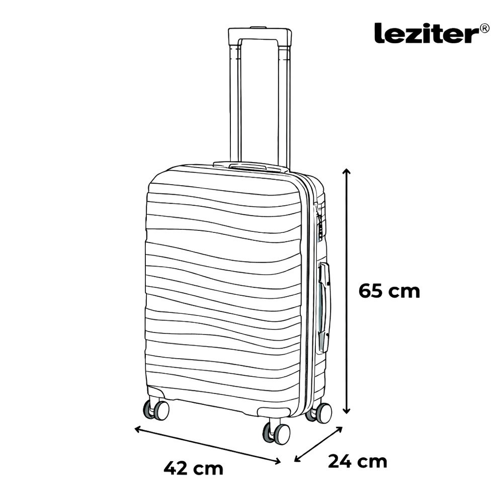 TraveLux Voyager közepes bőrönd keményfedeles 68x45x25 cm - Image 3