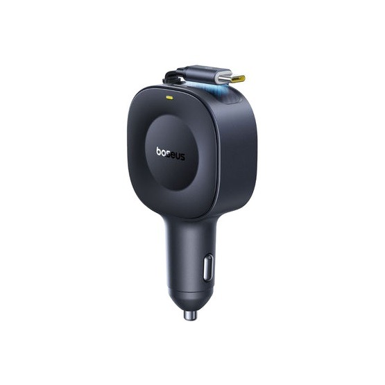 Baseus PrimeTrip VR2 autós gyorstöltő 30W, USB Type-C + USB Type-C automata behúzós kábel, fekete