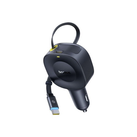 Baseus PrimeTrip VR2 autós gyorstöltő 30W, USB Type-C + USB Type-C automata behúzós kábel, fekete - Image 2