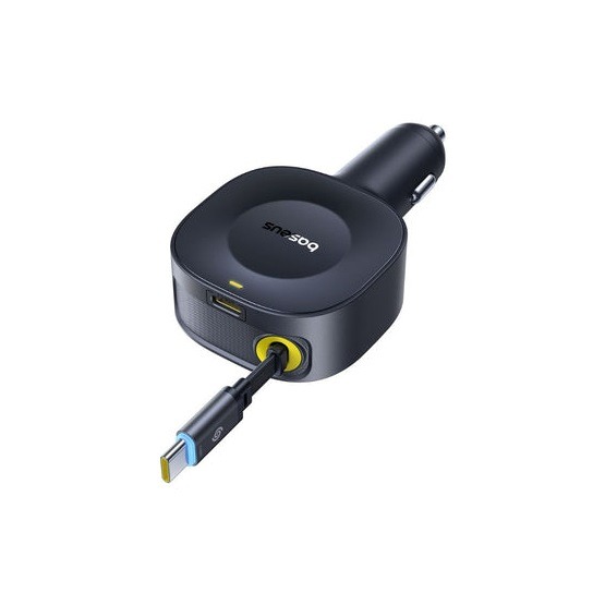 Baseus PrimeTrip VR2 autós gyorstöltő 30W, USB Type-C + USB Type-C automata behúzós kábel, fekete - Image 3