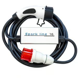 SPARK LINE 16 elektromos autó állítható otthoni töltő - (3x16A) 11kW - 5m Type2 kábellel