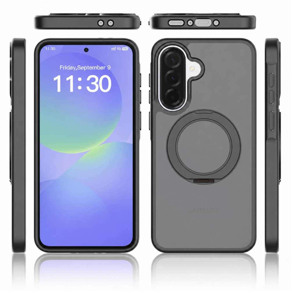 Samsung A57 mágneses 360° forgatható tok, Fekete - Image 2