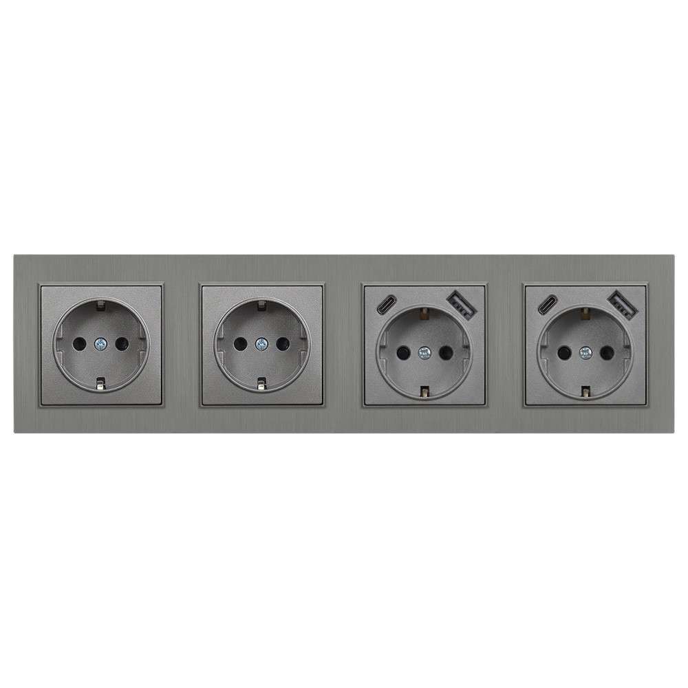 Nova IV kettő dugalj kettő USB csatlakozóval fehér kerettel