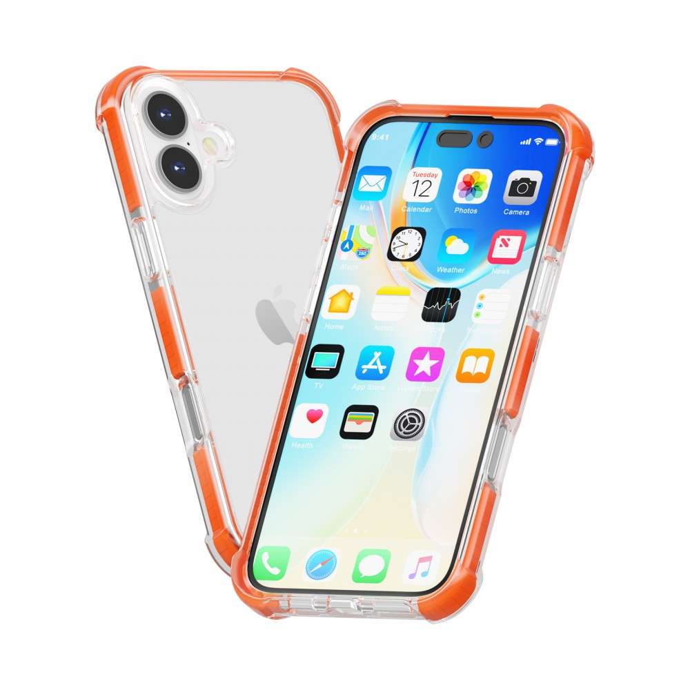 iPhone 16 ütésálló szilikon hátlap, Narancs - Image 2