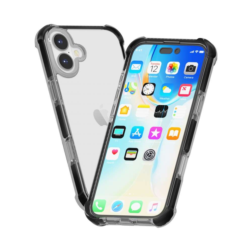 iPhone 16 Plus ütésálló szilikon hátlap, Fekete - Image 2