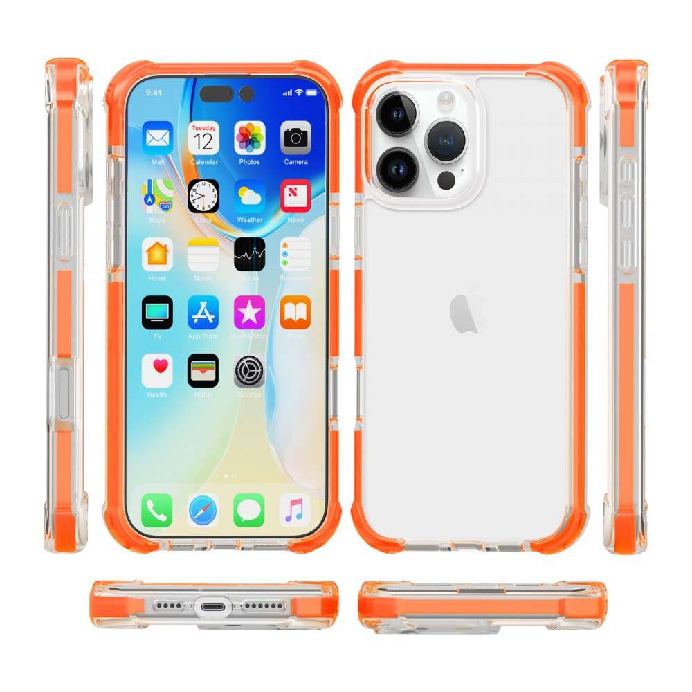 iPhone 16 Pro Max ütésálló szilikon hátlap, Narancs - Image 3
