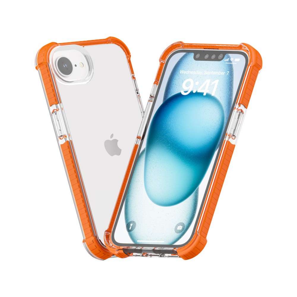 iPhone 17e/16e ütésálló szilikon hátlap, Narancs - Image 2