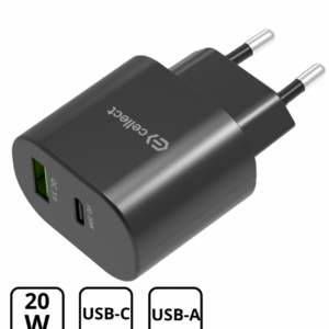 Hálózati gyorstöltő adapter 20W, Fekete
