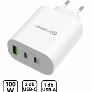 Hálózati gyorstöltő adapter 100W, Fehér