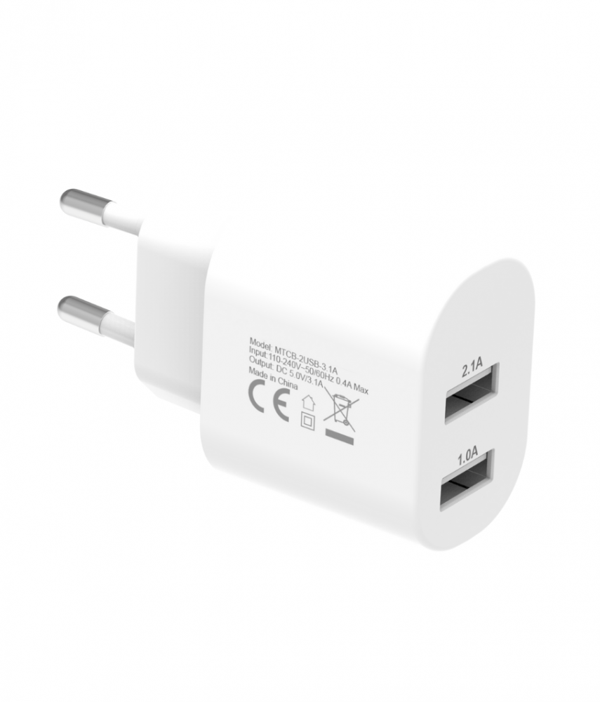 Hálózati töltő adapter 10W, Fehér - Image 3