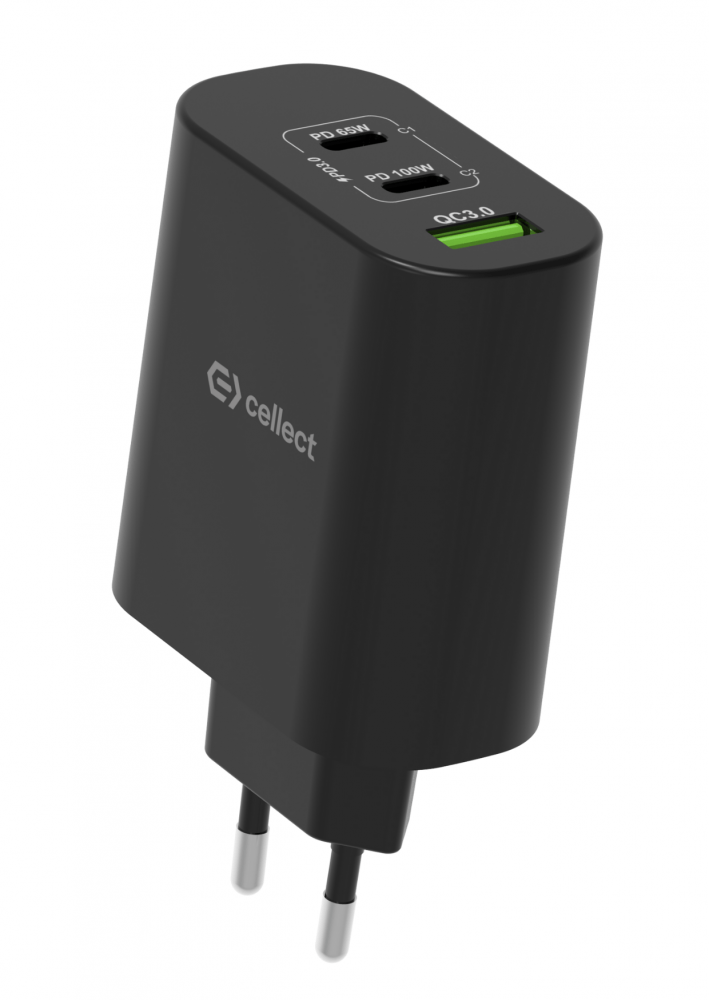 Hálózati gyorstöltő adapter 100W, Fekete - Image 2