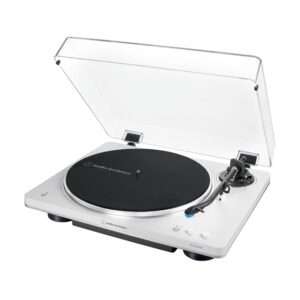 Audio-Technica AT-LP70XBTWS Teljesen automatikus, vezetéknélküli, szíjhajtású lemezjátszó, fehér-ezüst