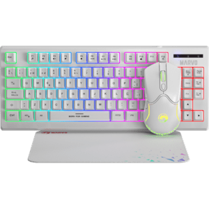 MARVO Loot 30 billentyűzet+egér+egérpad combo - Fehér - UK /Membrán/