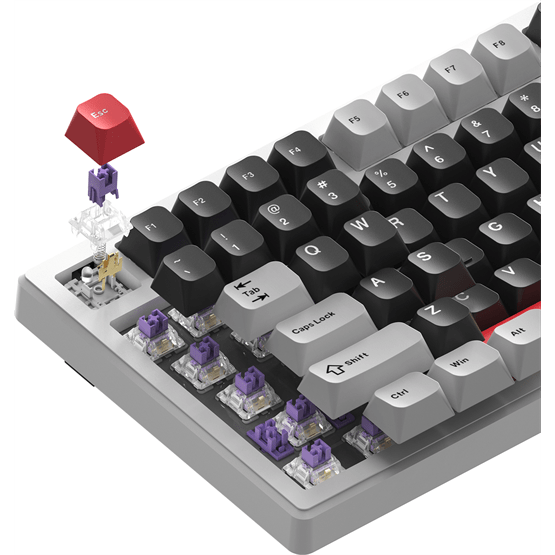 MONKA Storm vezeték nélküli gaming billentyűzet - Fehér - US /MONKA Violet Linear/ - Image 2