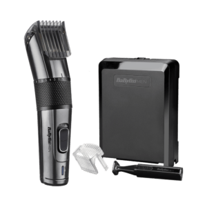 BaByliss E978E Carbon Titanium vezeték/vezeték nélküli hajvágó + trimmer, fémes-sötétszürke