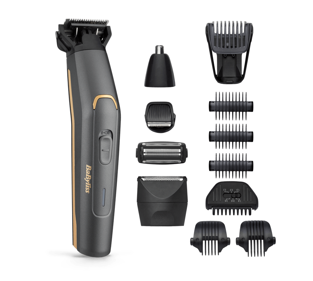 BaByliss MT987E Graphite Precision 12az1-ben, arc- és testszőrtelenítő készlet, szürke-arany - Image 2
