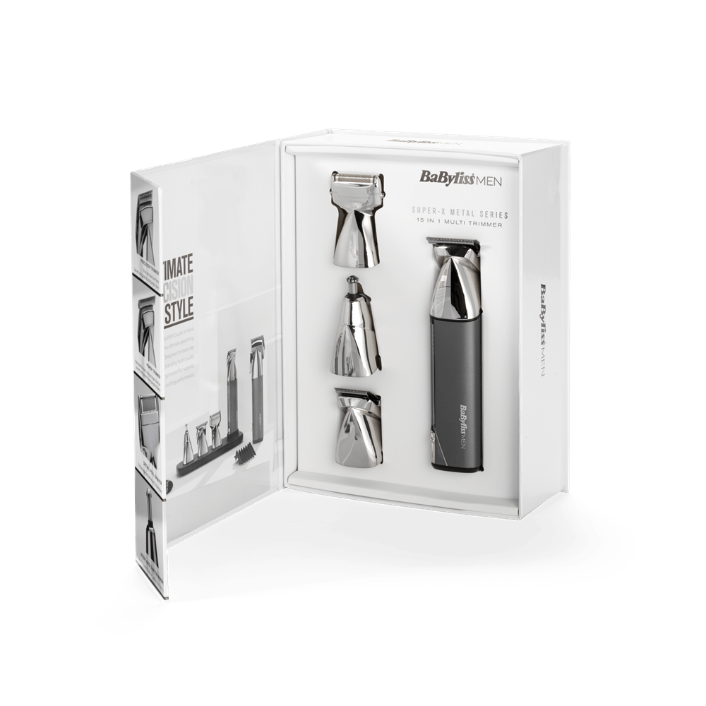 BaByliss MT996E Super-X Metal 15az1-ben, arc- és testszőrtelenítő készlet, metál ezüst - Image 3