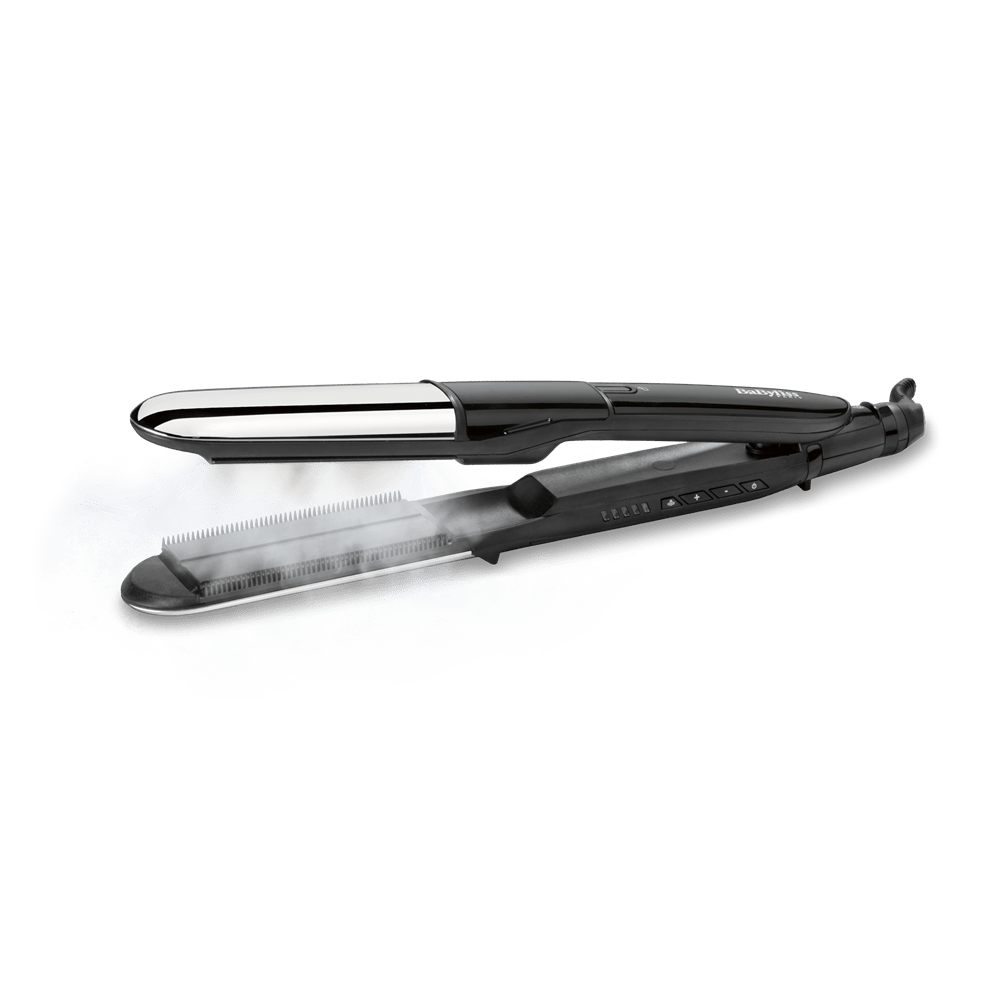 BaByliss ST496E Steam Shine Styler gőzölős hajvasaló és göndörítő, fekete-ezüst - Image 2