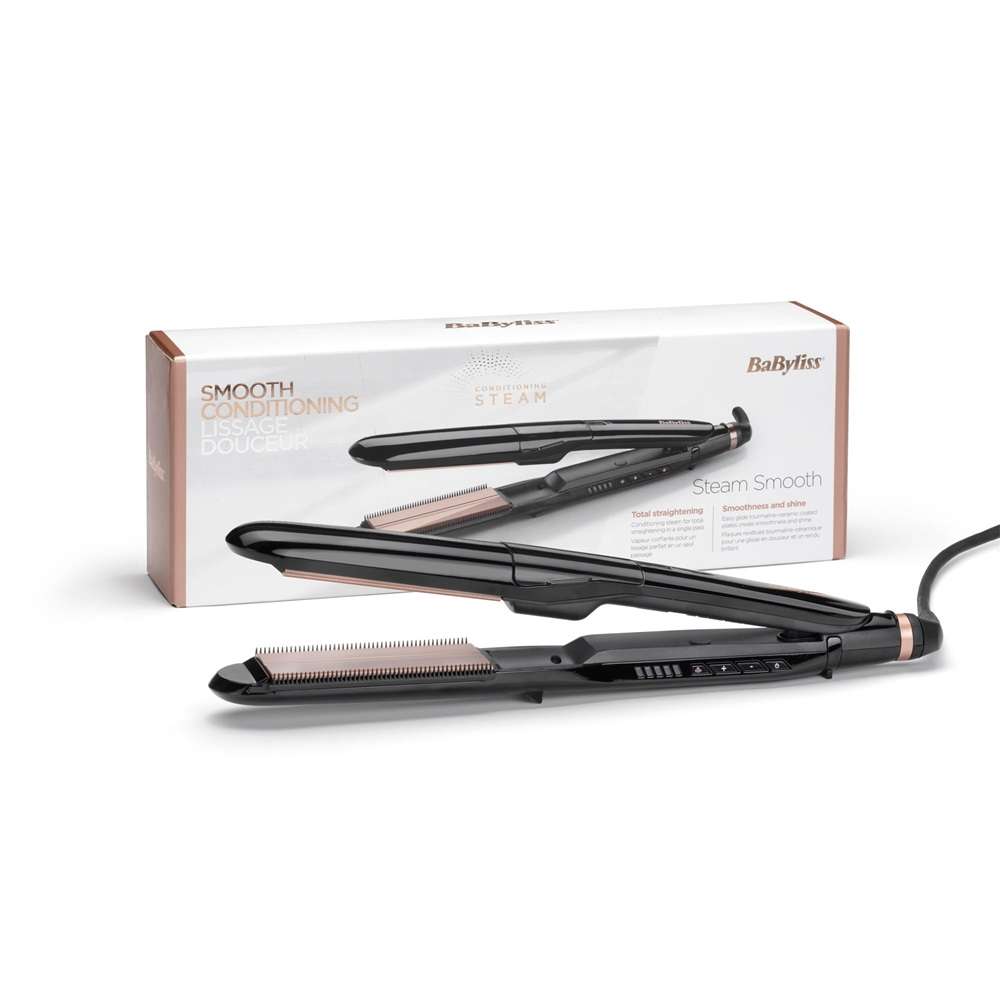 Babyliss ST493E Steam Smooth gőzölős kerámialapos hajvasaló, fekete-rose gold - Image 3