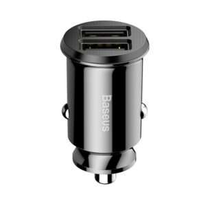 Baseus Grain autóstöltő 3,1 A, 2×USB Type-A, fekete