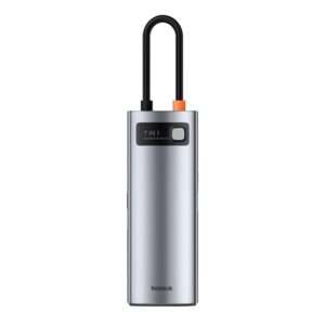 Baseus Metal Gleam 7-Port USB Type-C HUB dokkoló állomás, szürke