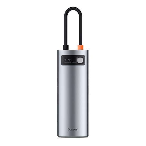 Baseus Metal Gleam 7-Port USB Type-C HUB dokkoló állomás, szürke