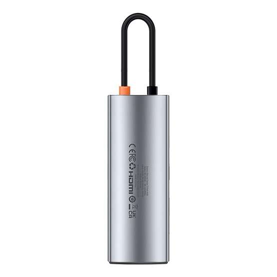 Baseus Metal Gleam 7-Port USB Type-C HUB dokkoló állomás, szürke - Image 2