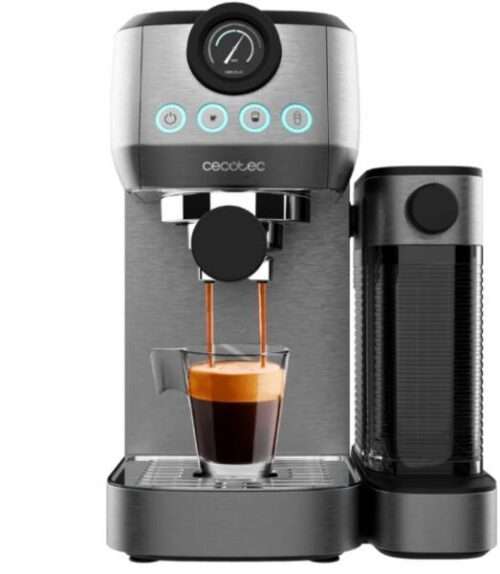CECOTEC Power Espresso 20 Steel Pro Latte Semiautomatic Coffee Machine (01985) – Karos presszó kávéfőző tejtartállyal, 20 bar