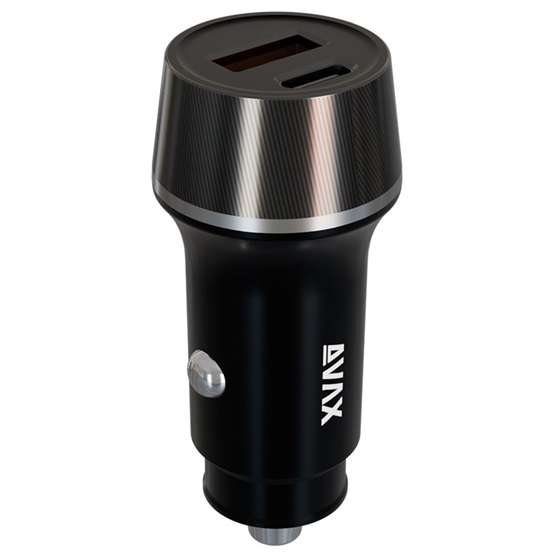 AVAX CC304B CARLY USB-C (PD3.0)+USB-A (QC) 38W autós töltő, fekete - Image 3