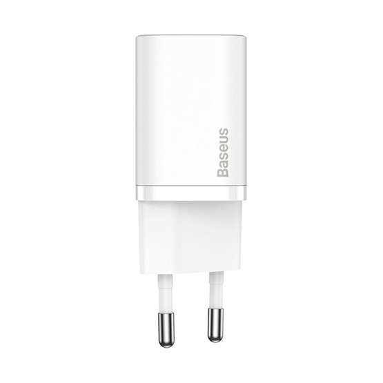 Baseus Super Si hálózati gyorstöltő 20W, USB Type-C, fehér + 20W USB Type-C – iPhone 1m kábel - Image 2