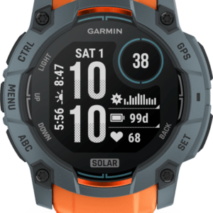 Instinct 3, 50mm Solar, Grey, orange strap