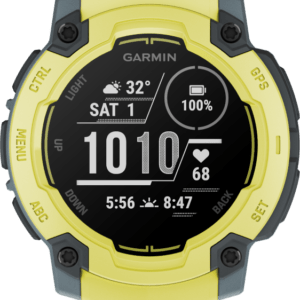 Instinct E, 45mm. Yellow, grey strap