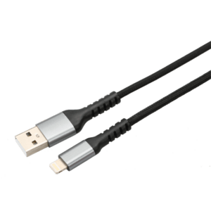 AVAX CB401G STEELY USB A-Lightning 20W gyorstöltő, sodorszálas kábel, 3A, acélszürke - 1,5m