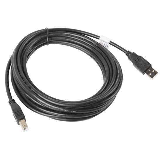 Lanberg USB-A (M)->USB-B (M) 2.0 kábel, 5 m, fekete - Image 2
