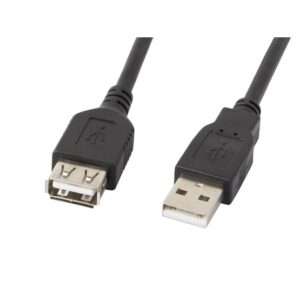 Lanberg USB-A (M/F) 2.0 kábel, 5 m, fekete
