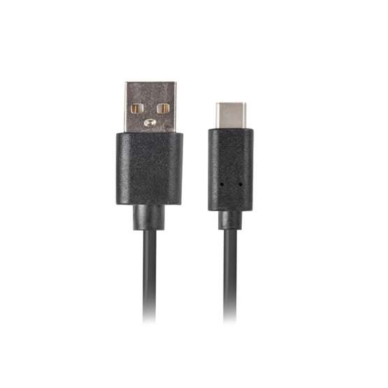 Lanberg USB-C (M)->USB-A (M) 2.0 kábel, 0,5 m, fekete - Image 2