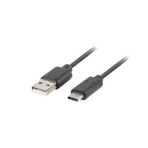 Lanberg USB-C (M)->USB-A (M) 2.0 kábel, 0,5 m, fekete