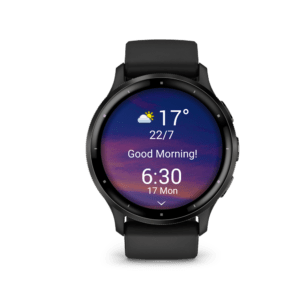Venu 3 black, black frame, silicone band